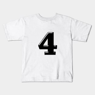 Number 4 in 3d font text style Kids T-Shirt